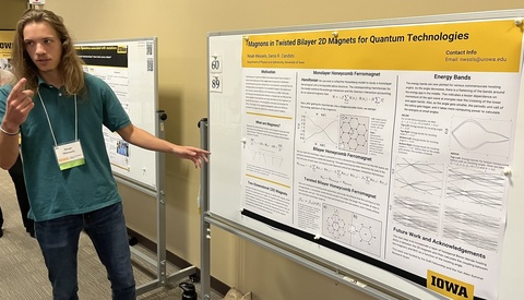 Noah Wessels presents a poster at FURF