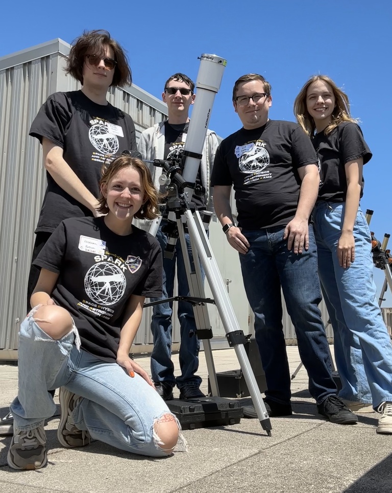 University of Iowa students with telescope at SPARK