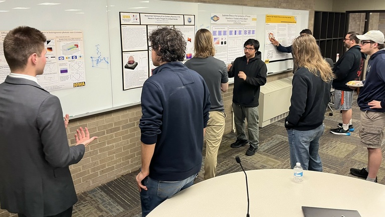 Physics students at Acevedo Poster Contest, University of Iowa