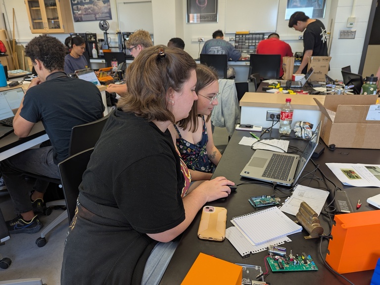 Edge of Space students doing group work