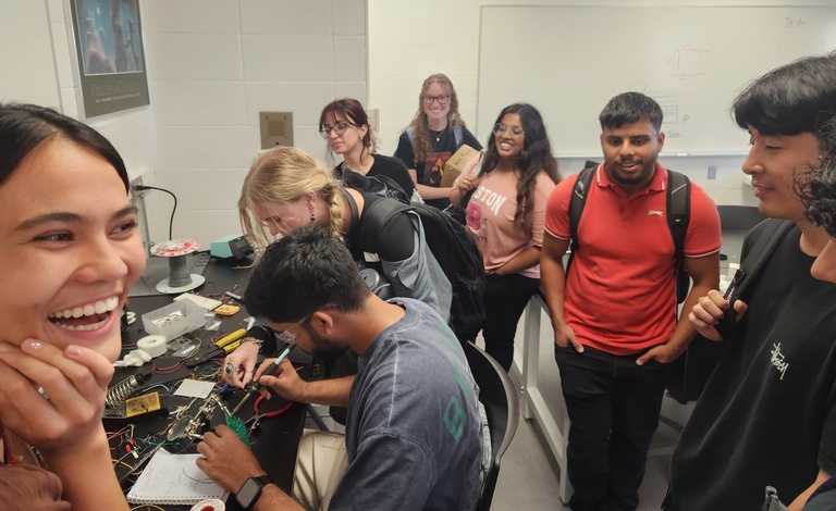 Edge of Space students soldering