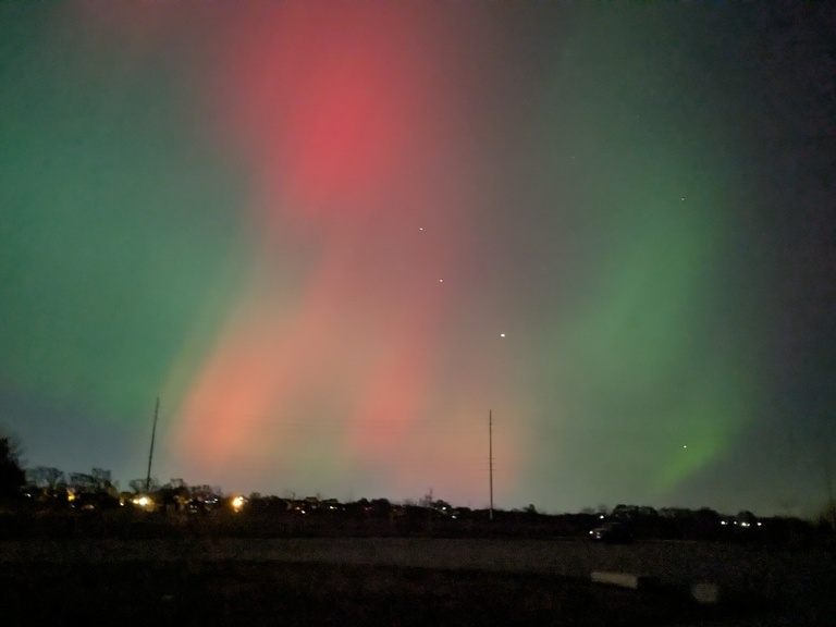 Red and Green aurora in Iowa City