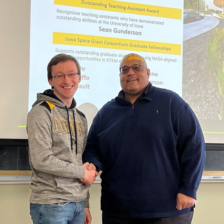 Outstanding Teaching Assistant Award recipient Sean Gunderson