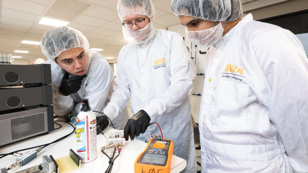 University of Iowa students work on the Deep Underground Neutrino Experiment (DUNE).